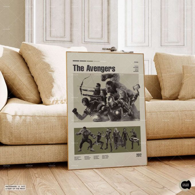 The Avengers, Retro Movie Poster For Home Decor Gift, Midcentury Modern, Retro Tv Show Poster For Home Decor Gift, Minimal Movie Art 2