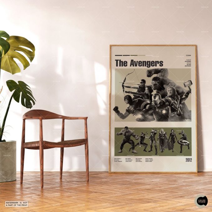 The Avengers, Retro Movie Poster For Home Decor Gift, Midcentury Modern, Retro Tv Show Poster For Home Decor Gift, Minimal Movie Art 5