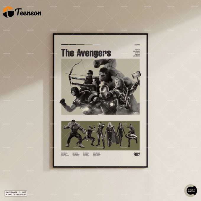 The Avengers, Retro Movie Poster For Home Decor Gift, Midcentury Modern, Retro Tv Show Poster For Home Decor Gift, Minimal Movie Art 1