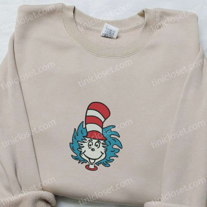 Dr Seuss Christmas Embroidered Shirt &Amp; Hoodie: The Cat In The Hat Cartoon - Perfect Family Gifts 3