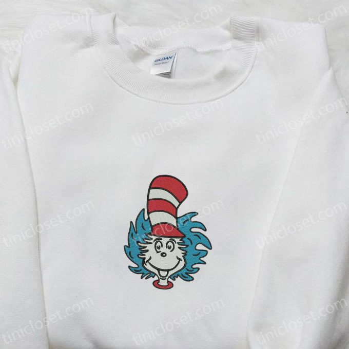 Dr Seuss Christmas Embroidered Shirt &Amp; Hoodie: The Cat In The Hat Cartoon - Perfect Family Gifts 4