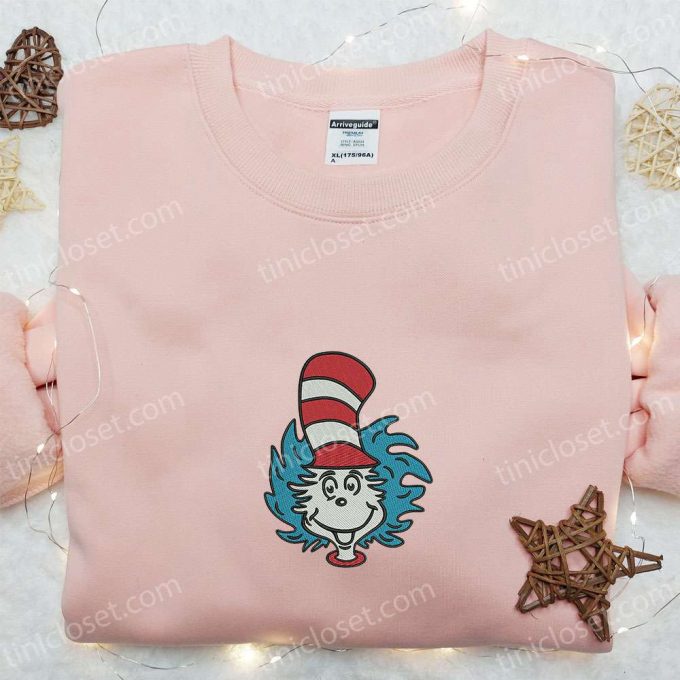 Dr Seuss Christmas Embroidered Shirt &Amp; Hoodie: The Cat In The Hat Cartoon - Perfect Family Gifts 5