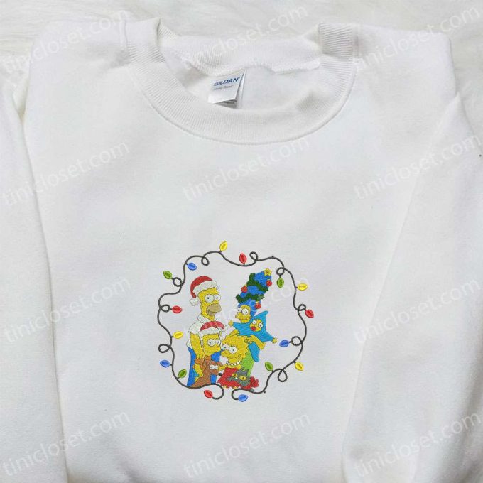 The Simpsons Family Christmas Embroidered Shirt &Amp; Hoodie - F Gift For Men Women Cartoon Apparel 6