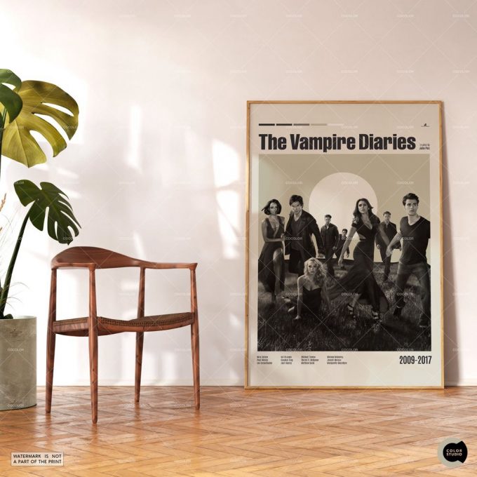 The Vampire Diaries, Retro Movie Poster For Home Decor Gift, Midcentury Modern, Retro Tv Show Poster For Home Decor Gift 2