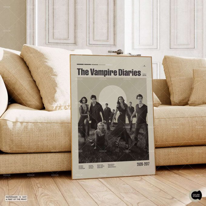 The Vampire Diaries, Retro Movie Poster For Home Decor Gift, Midcentury Modern, Retro Tv Show Poster For Home Decor Gift 3