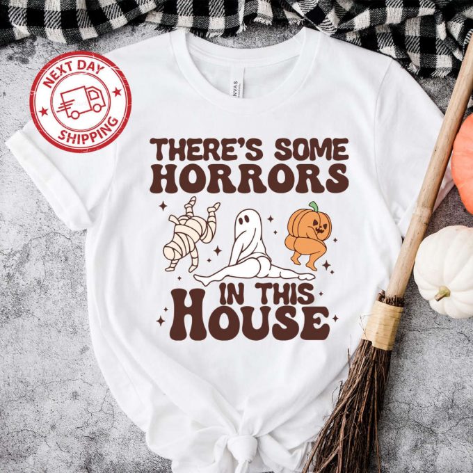 Spooky Season Halloween Shirt - Horrors In This House Funny Pumpkin Design Halloween Gifts 2