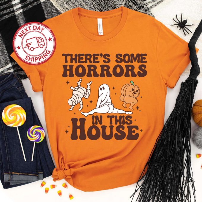 Spooky Season Halloween Shirt - Horrors In This House Funny Pumpkin Design Halloween Gifts 3