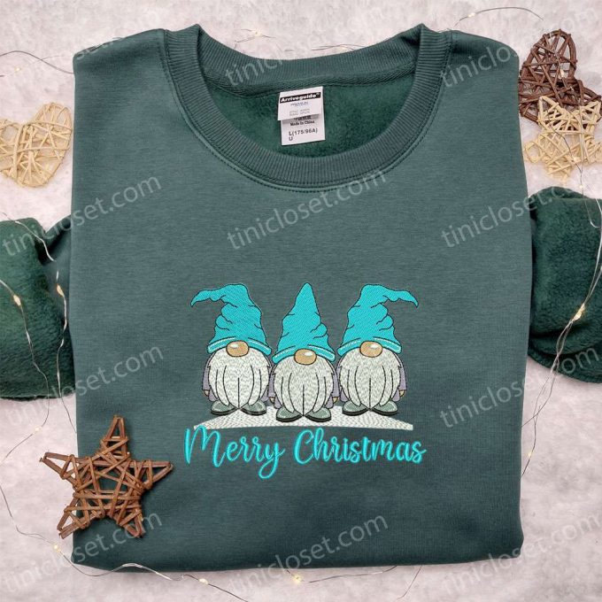 Three Gnomes Blue Merry Christmas Shirt &Amp; Hoodie - B Gift For Men Women Family Gifts 3