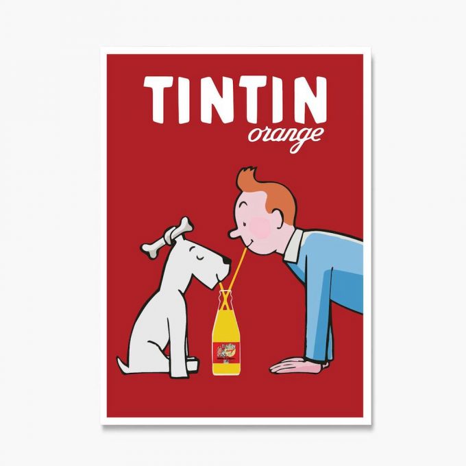 Tintin Orange Poster For Home Decor Gift, Tintin Orange Print, Tintin Orange Wall Art, Tintin Orange Soda Vintage Poster For Home Decor Gift 3