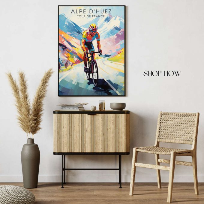 Tour De France Poster For Home Decor Gift 2023: Alpe D&Quot;Huez 3