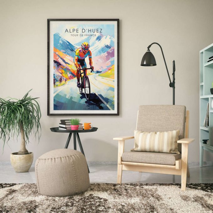 Tour De France Poster For Home Decor Gift 2023: Alpe D&Quot;Huez 4