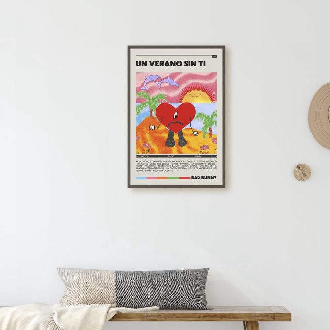 Un Verano Sin Ti Retro Album Poster For Home Decor Gift Print | Bad Bunny Retro Album Poster For Home Decor Gift 4