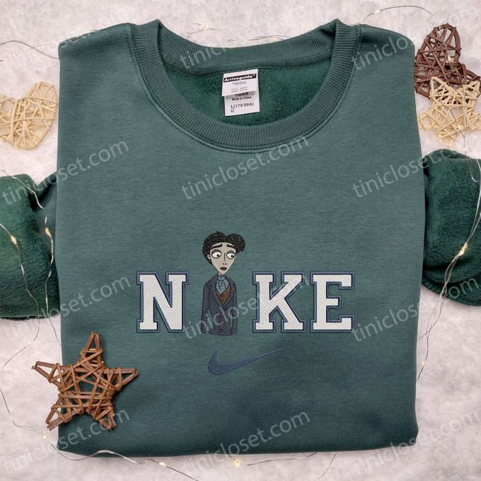 Stylish Victor X Nike Embroidered Shirt Corpse Bride Cartoon Hoodie &Amp; Nike Inspired Sweatshirt - Trendy Embroidered Apparels 2