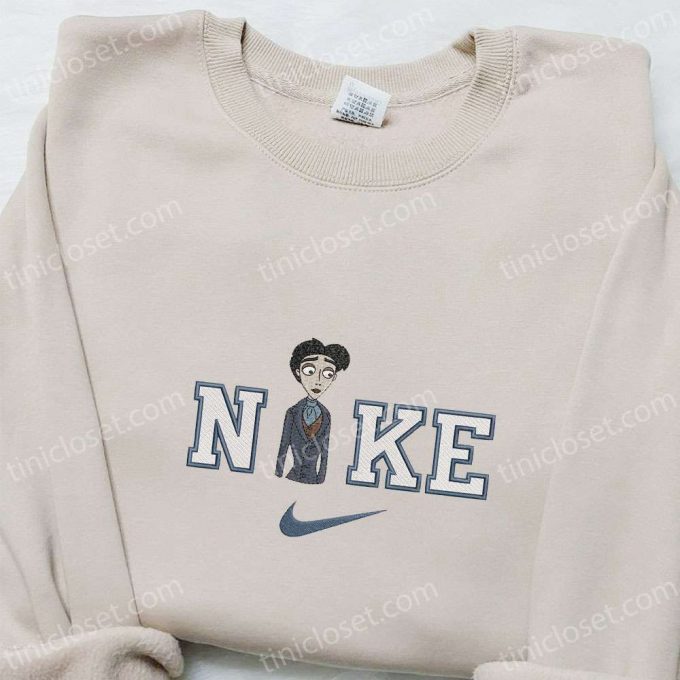 Stylish Victor X Nike Embroidered Shirt Corpse Bride Cartoon Hoodie &Amp; Nike Inspired Sweatshirt - Trendy Embroidered Apparels 5