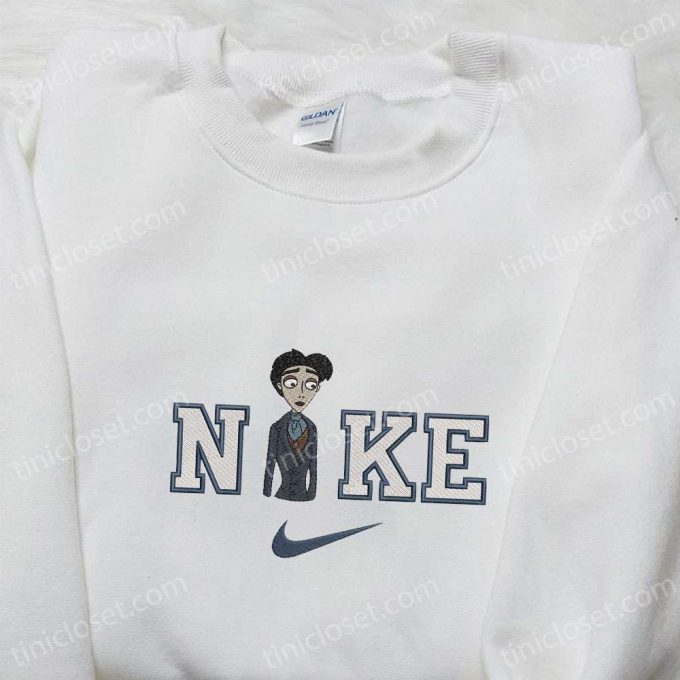 Stylish Victor X Nike Embroidered Shirt Corpse Bride Cartoon Hoodie &Amp; Nike Inspired Sweatshirt - Trendy Embroidered Apparels 6