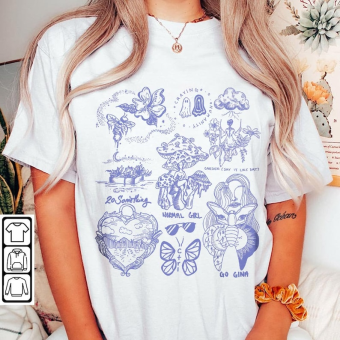 Vintage 90S Sza Ctrl Album Lyric Tattoos Art Shirt: Unique Nostalgic And Trendy Music Merch 4