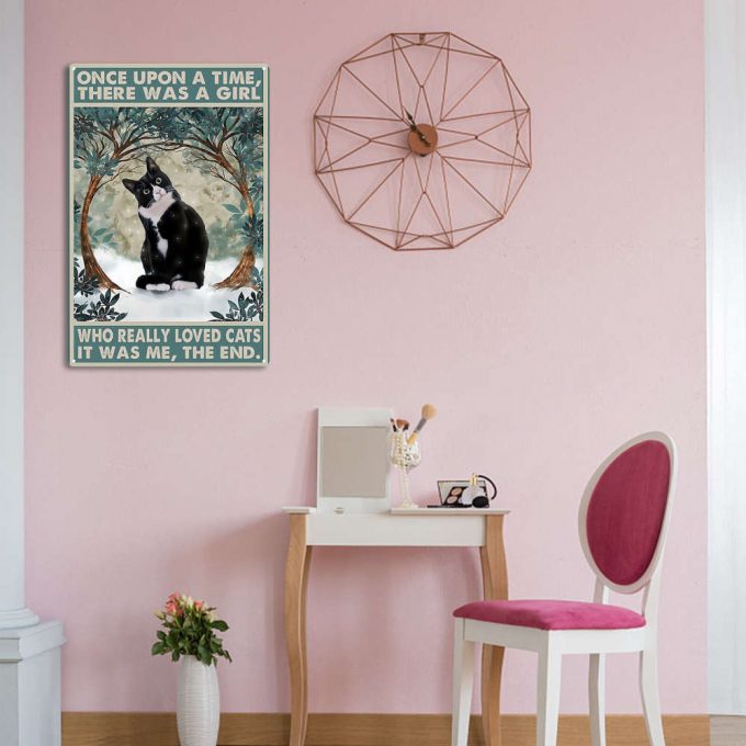 Vintage Metal Tin Sign A Girl Who Loved Cats Poster For Home Decor Gift Black Cat 4