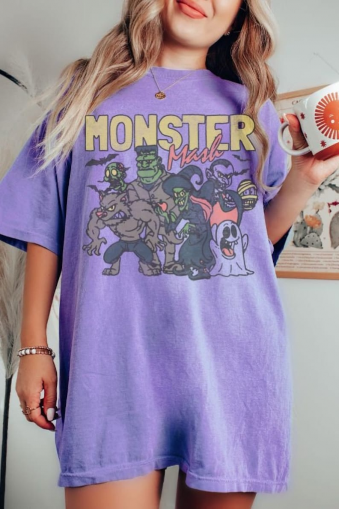 Spooktacular Vintage Monster Mash Halloween Shirt - Scare Up Some Style! 4