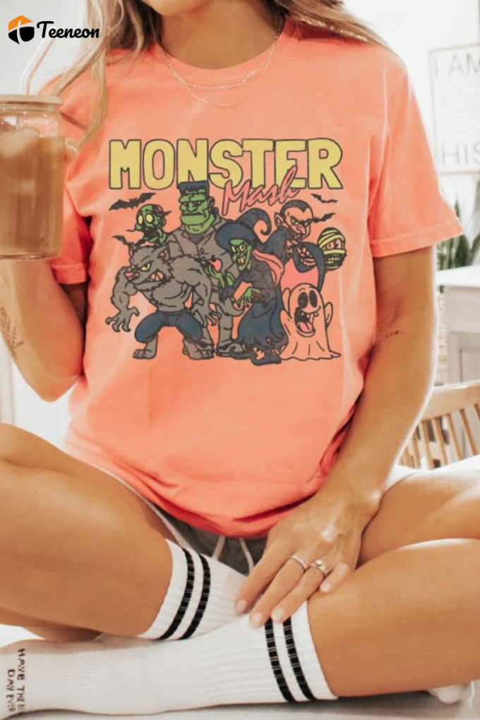 Spooktacular Vintage Monster Mash Halloween Shirt - Scare Up Some Style! 1