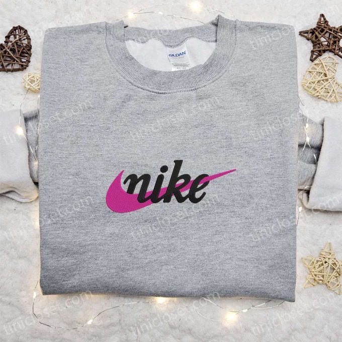 Vintage Swoosh X Nike Embroidered Sweatshirt: Nike Inspired Shirt Perfect Family Gift - B Gift For Men Women Gift Ideas! 2