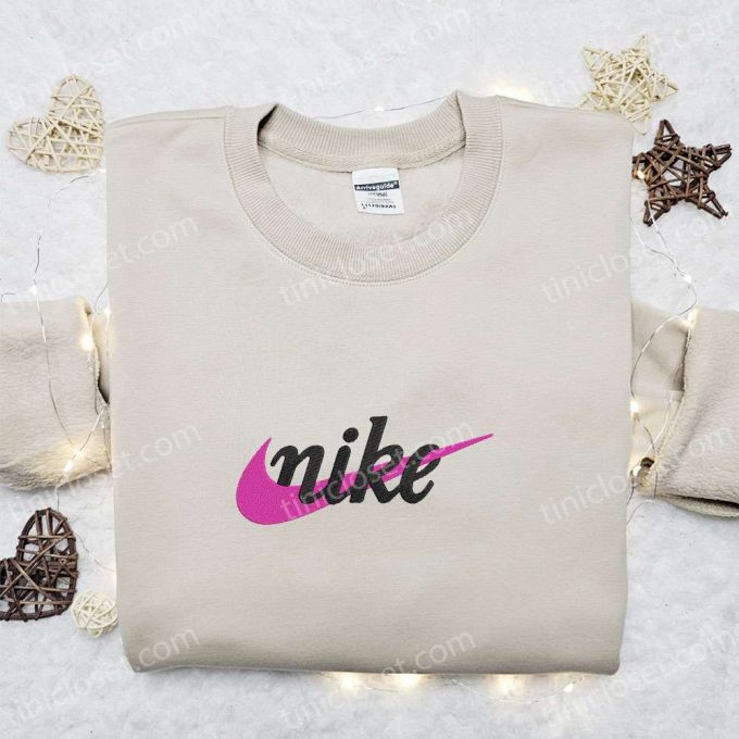 Vintage Swoosh X Nike Embroidered Sweatshirt: Nike Inspired Shirt Perfect Family Gift - B Gift For Men Women Gift Ideas! 4