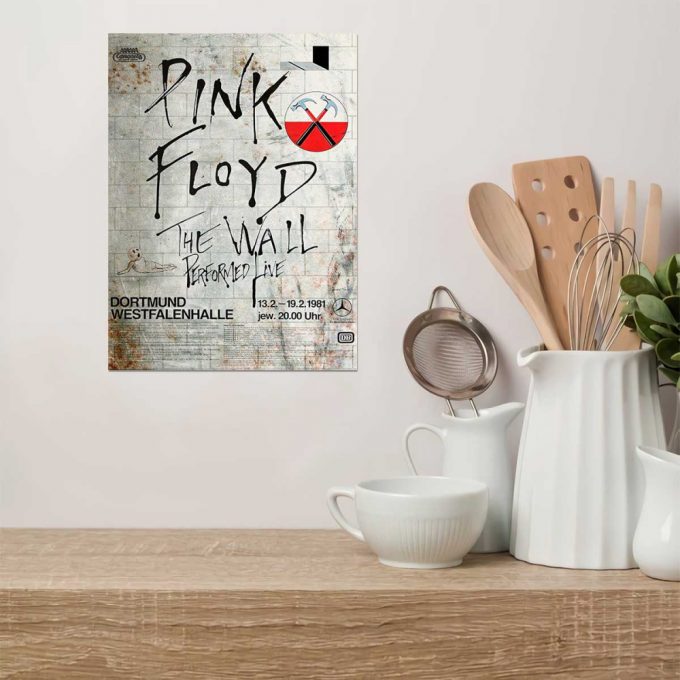 Vintage The Wall Original Vintage Tour Pink Floyd Poster For Home Decor Gift For Home Decor Gift For Dortmund Germany 1981 Metal Sign 2