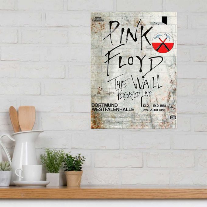 Vintage The Wall Original Vintage Tour Pink Floyd Poster For Home Decor Gift For Home Decor Gift For Dortmund Germany 1981 Metal Sign 3