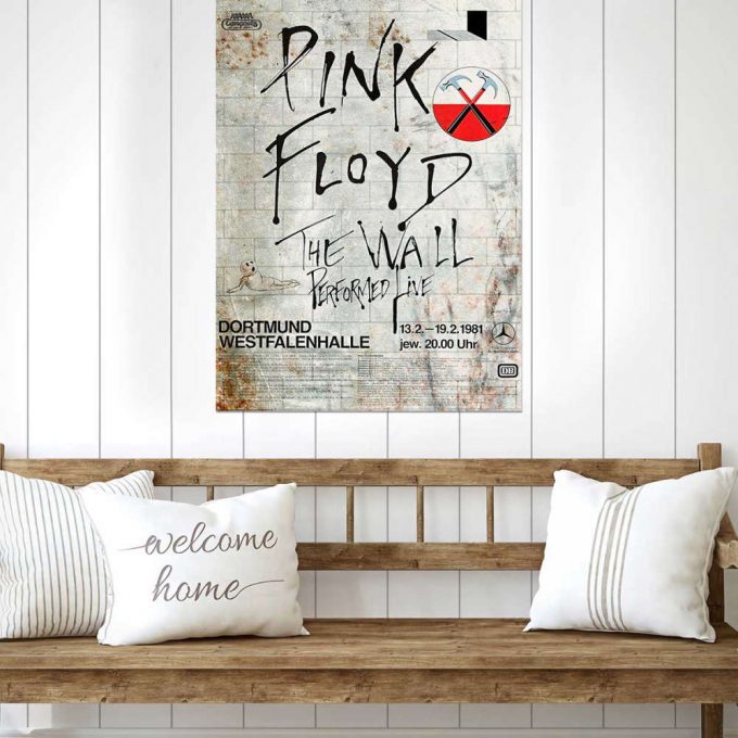 Vintage The Wall Original Vintage Tour Pink Floyd Poster For Home Decor Gift For Home Decor Gift For Dortmund Germany 1981 Metal Sign 4