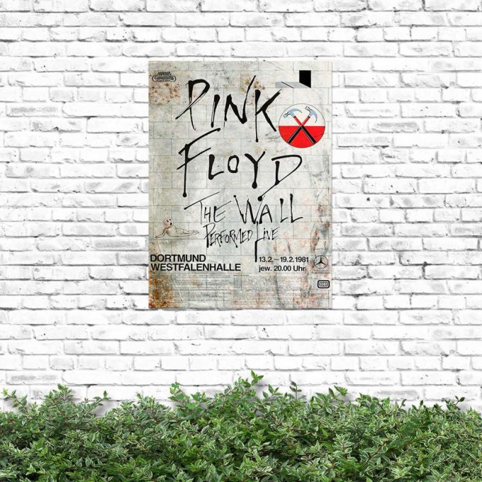 Vintage The Wall Original Vintage Tour Pink Floyd Poster For Home Decor Gift For Home Decor Gift For Dortmund Germany 1981 Metal Sign 9