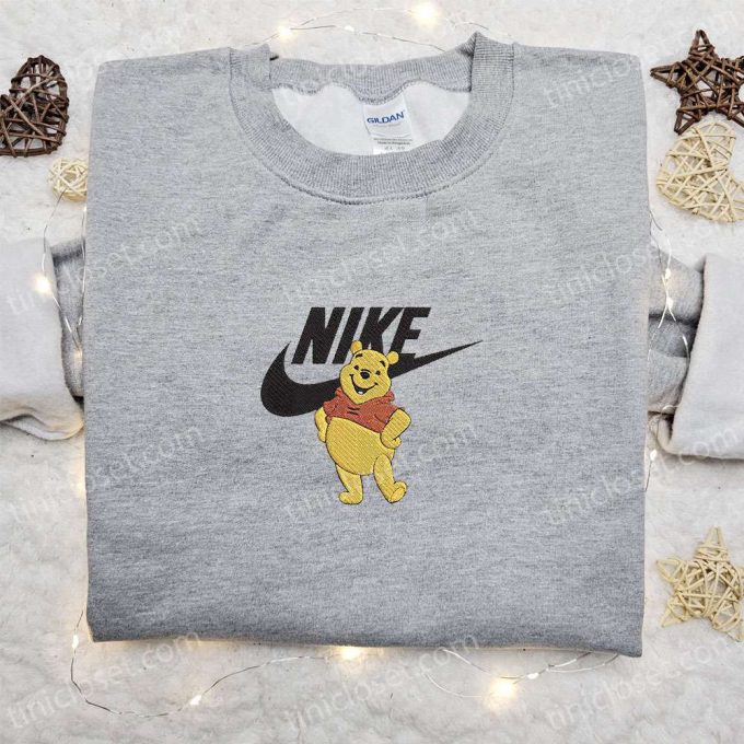 Winnie The Pooh X Nike Cartoon Embroidered Sweatshirt: Disney Characters Shirt For B Gift For Men Women Family Gift Ideas 2