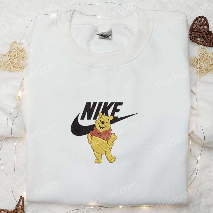 Winnie The Pooh X Nike Cartoon Embroidered Sweatshirt: Disney Characters Shirt For B Gift For Men Women Family Gift Ideas 4