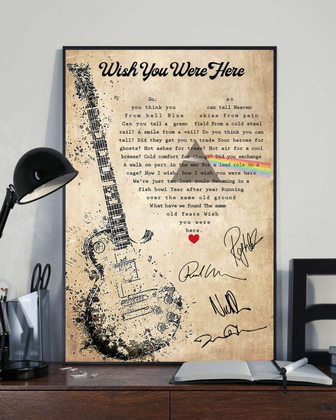 Wish You Were Here – Pink Floyd Lyrics Poster For Home Decor Gift For Home Decor Gift Print Canvas 2