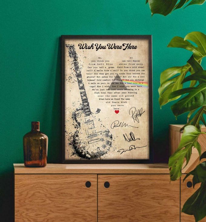 Wish You Were Here – Pink Floyd Lyrics Poster For Home Decor Gift For Home Decor Gift Print Canvas 3