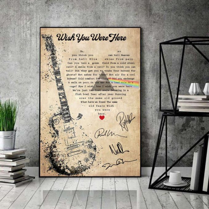 Wish You Were Here – Pink Floyd Lyrics Poster For Home Decor Gift For Home Decor Gift Print Canvas 4