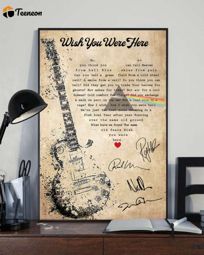 Wish You Were Here – Pink Floyd Lyrics Poster For Home Decor Gift For Home Decor Gift Print Canvas 1