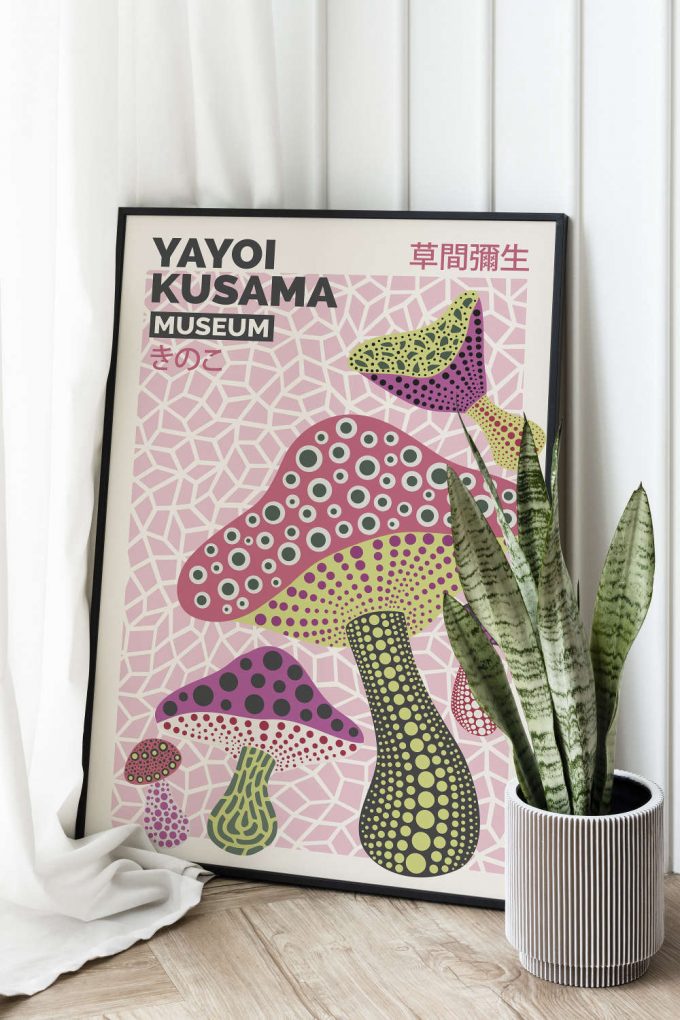 Yayoi Kusama, Mushroom Print, Yayoi Kusama Poster For Home Decor Gift 3