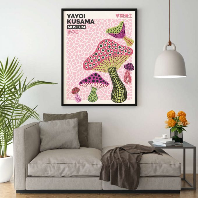 Yayoi Kusama, Mushroom Print, Yayoi Kusama Poster For Home Decor Gift 6