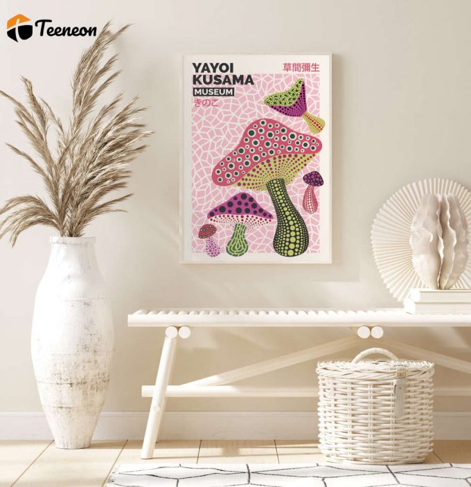 Yayoi Kusama, Mushroom Print, Yayoi Kusama Poster For Home Decor Gift 1