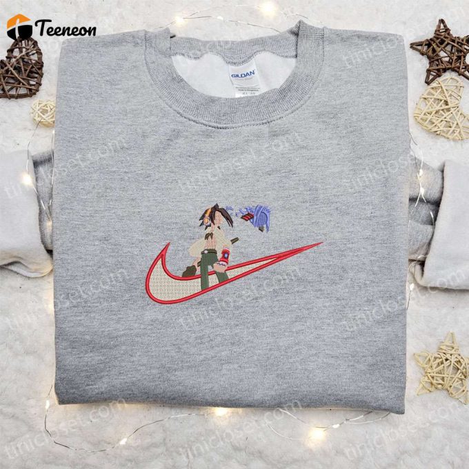 Yoh Asakura X Swoosh Sweatshirt: Shaman King Embroidered Shirt B Gift For Men Women Family Gift Ideas 1