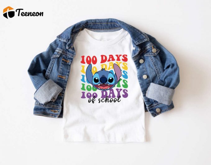 100 Days Of School Shirt Disneyworld Stitch Tee - Perfect Kids School Outfit Disney Teacher Gift &Amp;Amp; Student Shirt 1