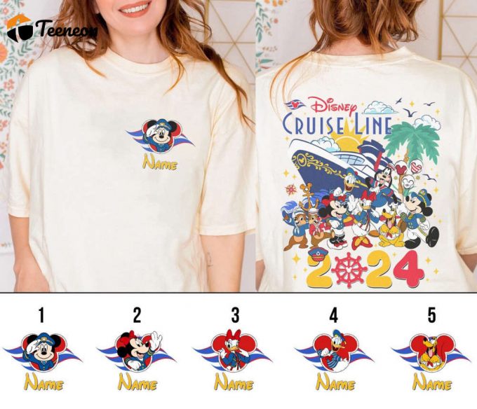 Disneyland Cruise Line Shirt: 2-Sided Mickey And Friends 2024 Family Trip Group Matching 1