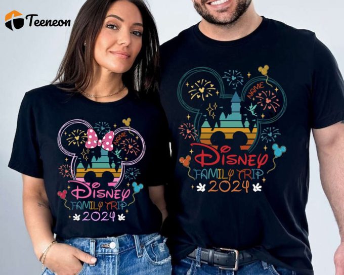 2024 Disneyland Family Vacation Shirts: Custom Matching Tee For Disneytrip Castle Design 1