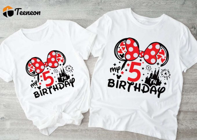 Disney Birthday Squad T-Shirt: 5Th Birthday Shirt For Minnie Perfect Gift Tee 1