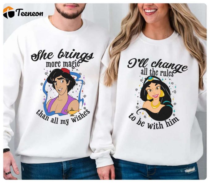 Aladdin And Jasmine Couple Shirt - Disneyland Matching Shirts Perfect Valentines Day Gift 1