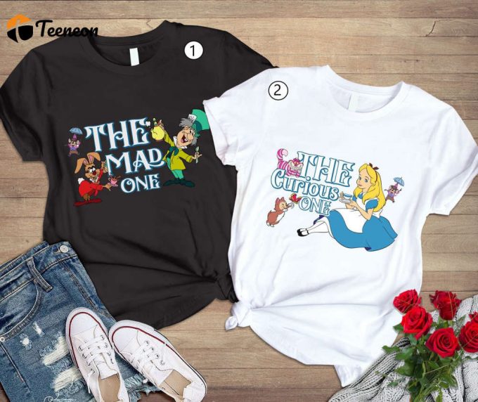 Mad Hatter &Amp;Amp; Curious Alice Valentine S Day Shirts - Matching Couple Shirts 1