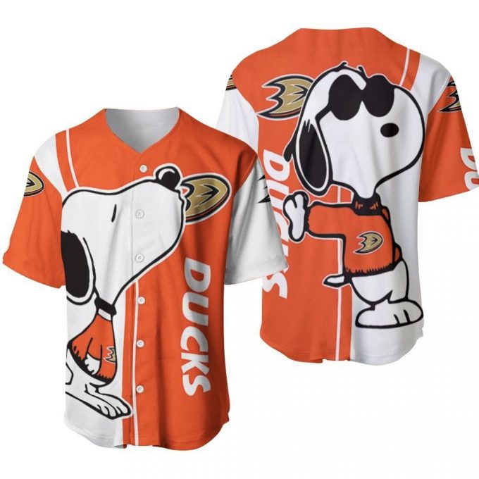 Anaheim Ducks Snoopy Lover Printed Baseball Jersey - Gift For Women Men 2