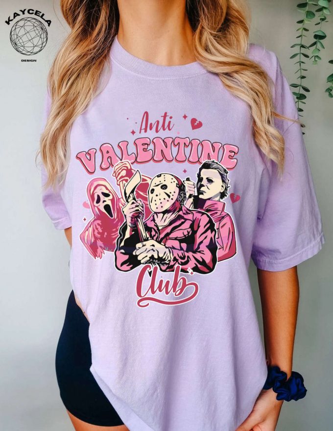 Spook Your Valentine With Anti-Valentine Club Ghostface Shirt! Unique Horror Valentine Day Shirt And Creepy Valentine Sweater Perfect Horror Fan Gift Get Your Spooky Valentine Shirt Now! 2