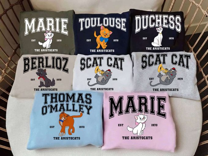 Unique Aristocats Shirt: Marie Duchess Thomas O Malley Berlioz Toulouse Sweatshirt Family Matching Shirts 1