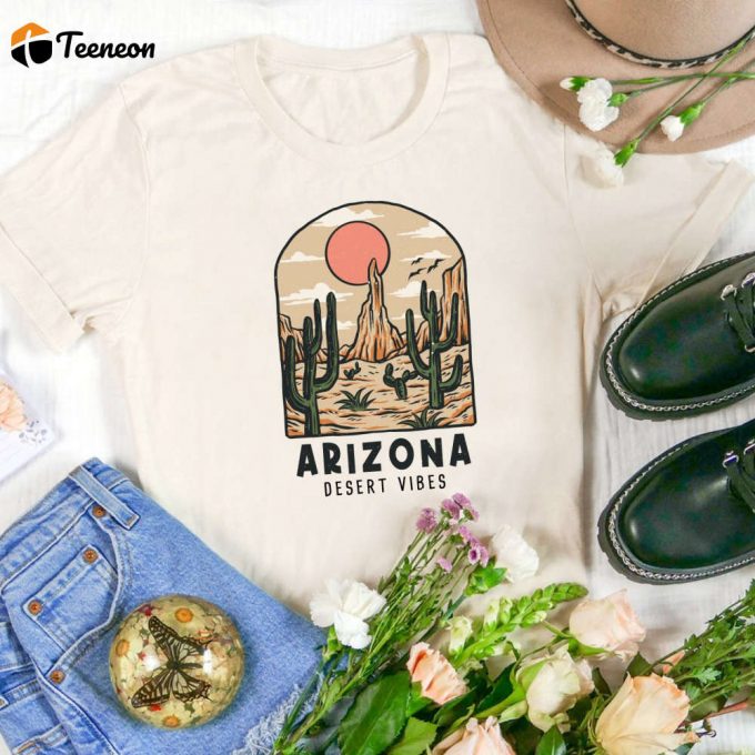 Arizona Shirt: Retro Cactus Graphic Tee For Hiking Camping &Amp;Amp; Adventure - Desert Vibes Vintage Gift 1