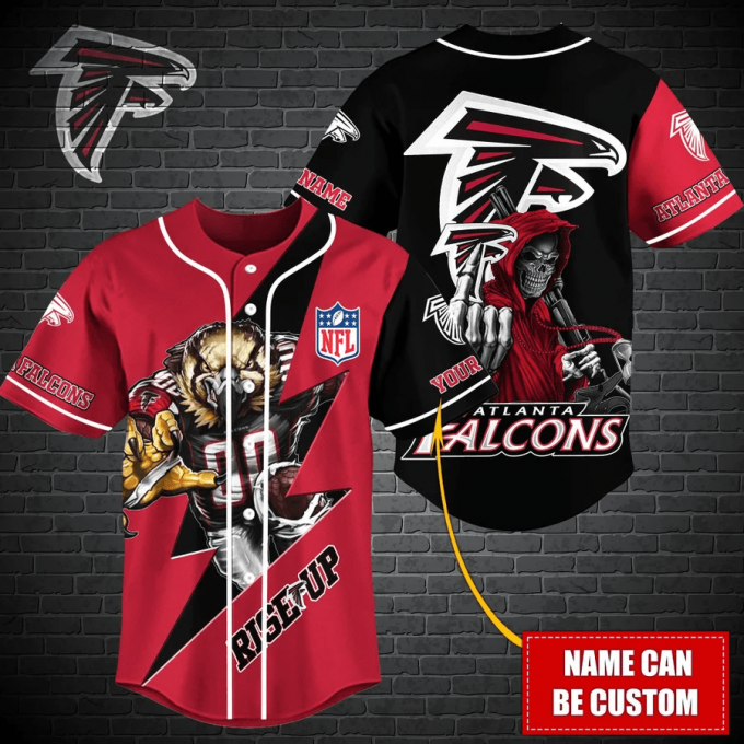 Atlanta Falcons Personalized Baseball Jersey 2